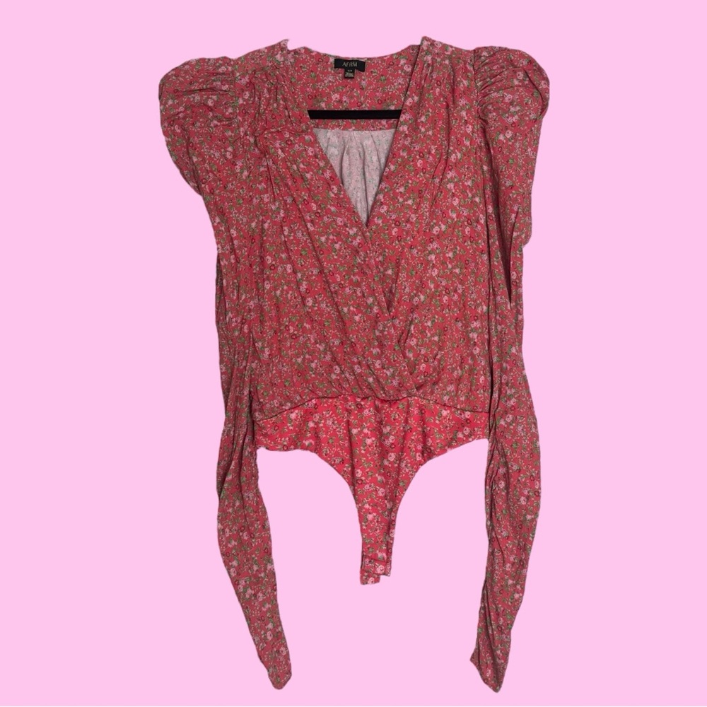 AFRM Pink Floral Bodysuit